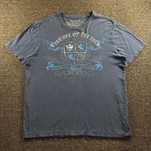 Express Virtues of the Path Graphic Tee Mens XL Blue Crest Lion Shield T-Shirt